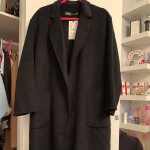 NWT Zara Long Black Coat